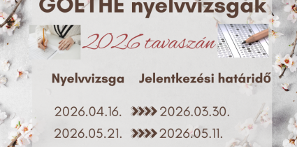 Goethe nyelvvizsga 2026. tavasz